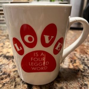 🐇 L.O.V.E. is a Four-Legged Word Graphic Heart Mug NWT